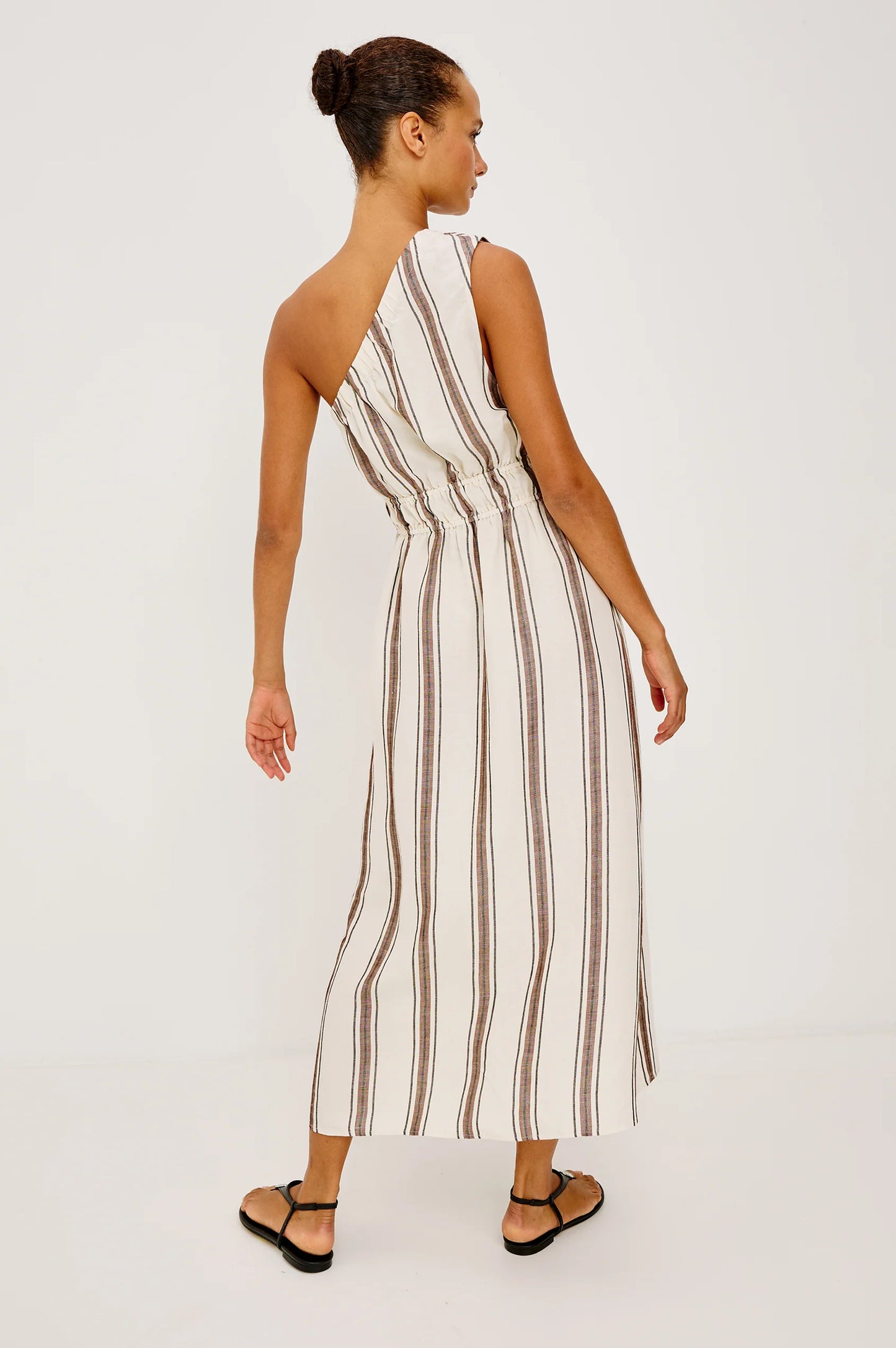 SELANI ONE SHOULDER LADDER WAIST DRESS