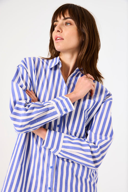 GINNY STRIPE BUTTON UP D50030