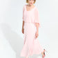 Woven Twill A-Line Dress With Chiffon Overlay 261708