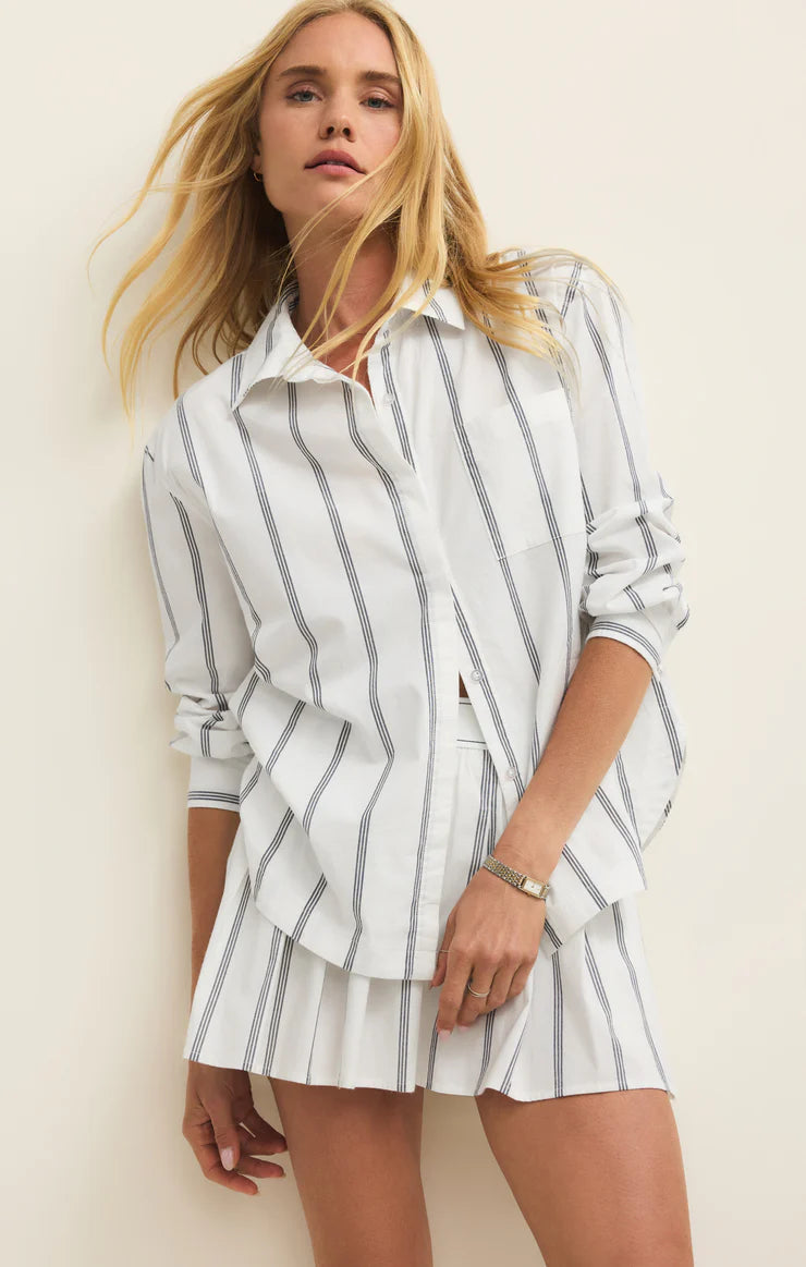 ROLLING HILLS  BUTTON UP STRIPE SHIRT