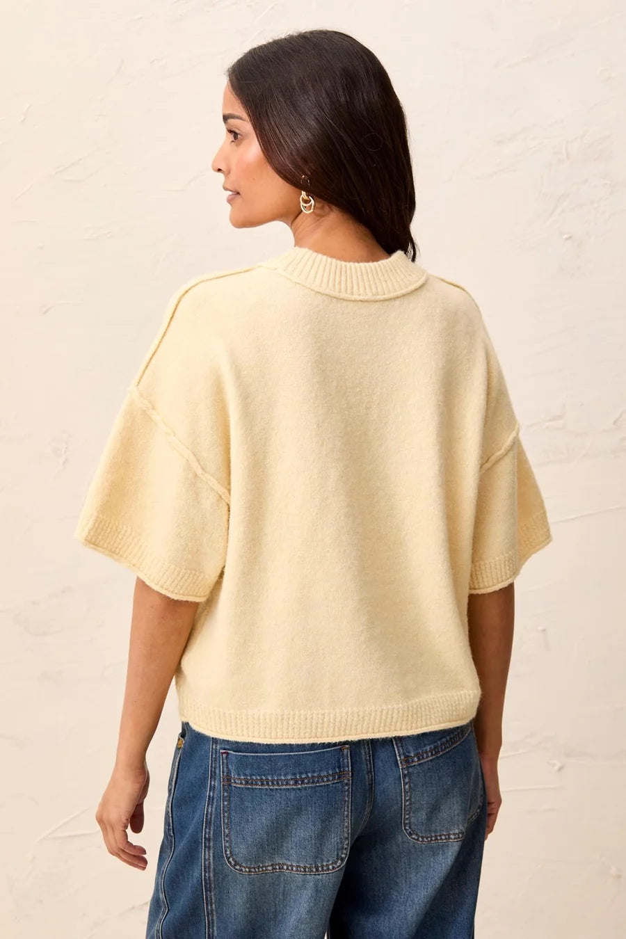 THE TRICIA LOFTY ELBOW SLV CREW NECK SWEATER