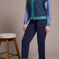 BUTTON FRONT COLOR BLOCK CARDI