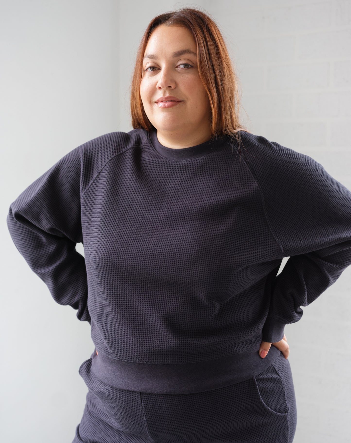 WAFFLE RAGLAN LONG SLEEVE TOP BTLT588