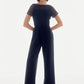 SILKY KNIT AND GUIPERE WIDE LEG JUMPSUIT 251715