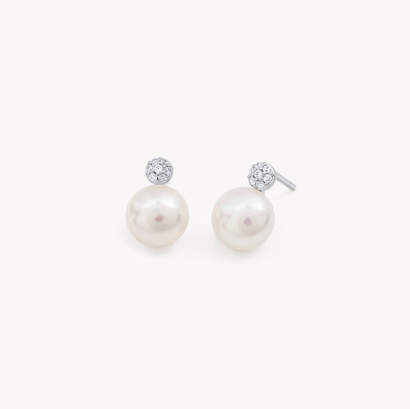 HILLBERG AND BERK FRESHWATER PEARL AND CZ STUDS