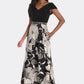 OFF SHOULDER ALINE DRESS FLORAL SKIRT 259344