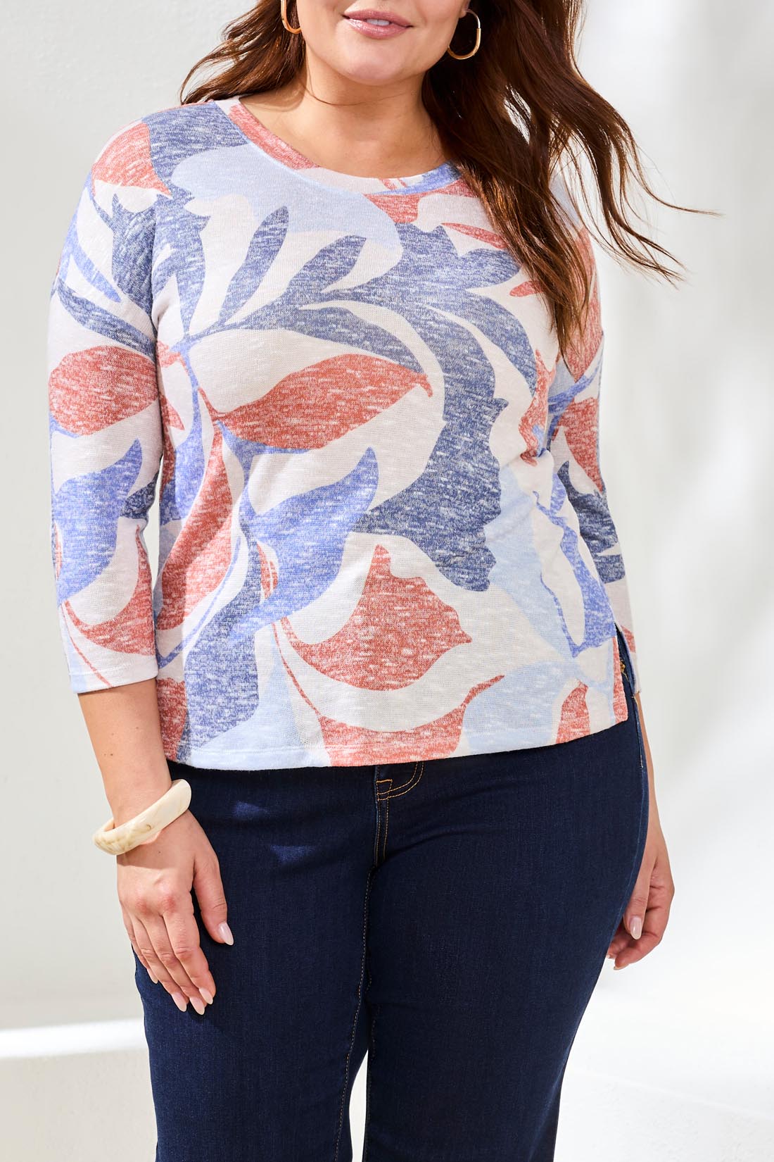 THE BONNIE 3/4 SLEEVE CREW NECK TOP