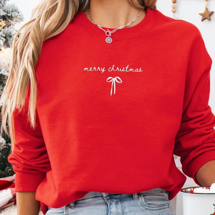MERRY CHRISTMAS BOW SWEATSHIRT