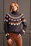 TRIBAL TOMA L/S SLEEVE MOCK NECK INTARSIA SWEATER 1880O