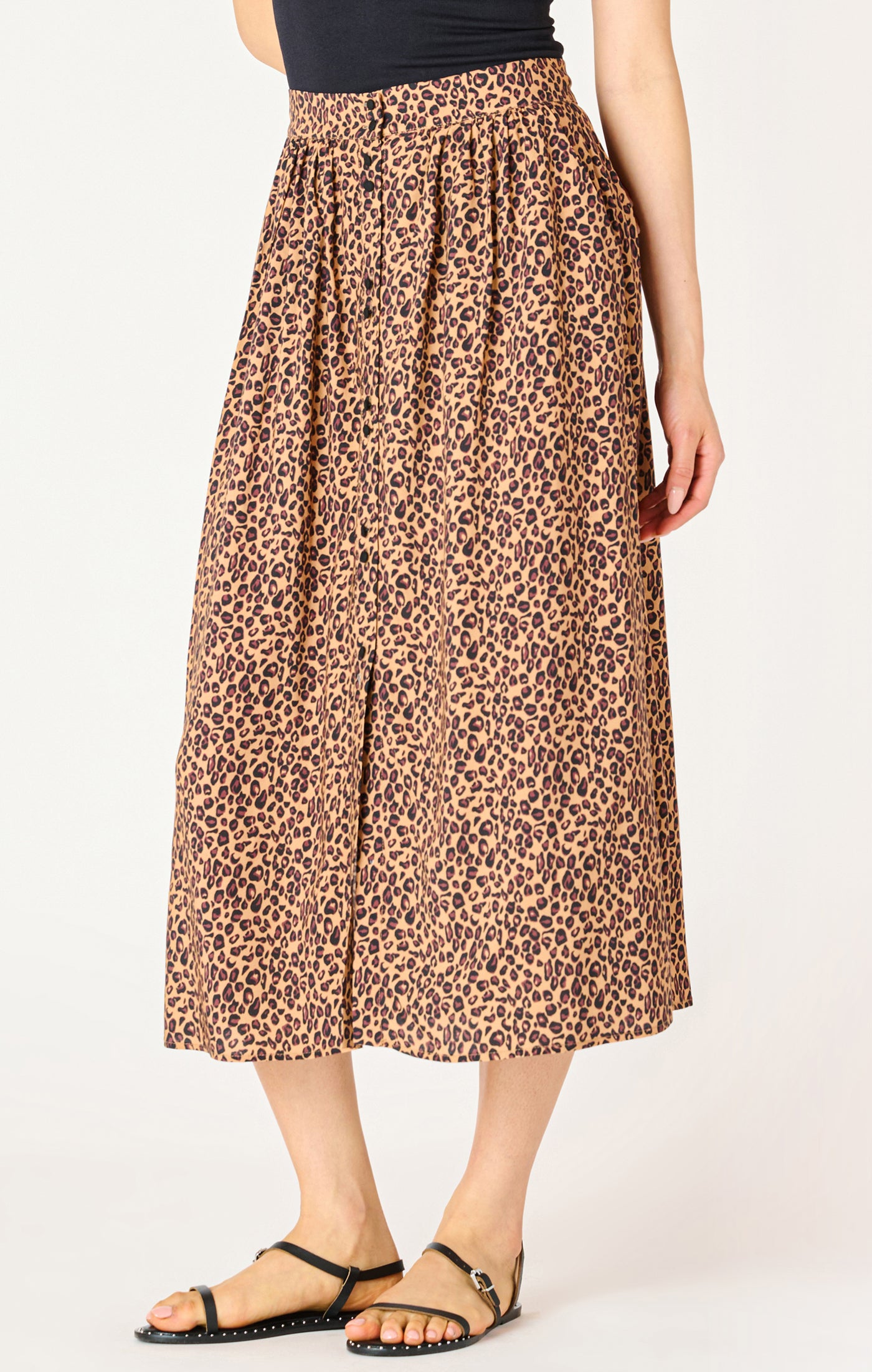 THE KINSLEY BUTTON FRONT MIDI SKIRT 2522711