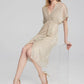 PLEATED FIT AND FLARE SPARKLE DRESS 241714