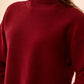 T NECK HIGH LOW SWEATER