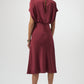 Recycled Satin Blouson A-Line Dress 254049