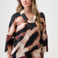 SATIN ABSTRACT BOXY PRINT TUNIC