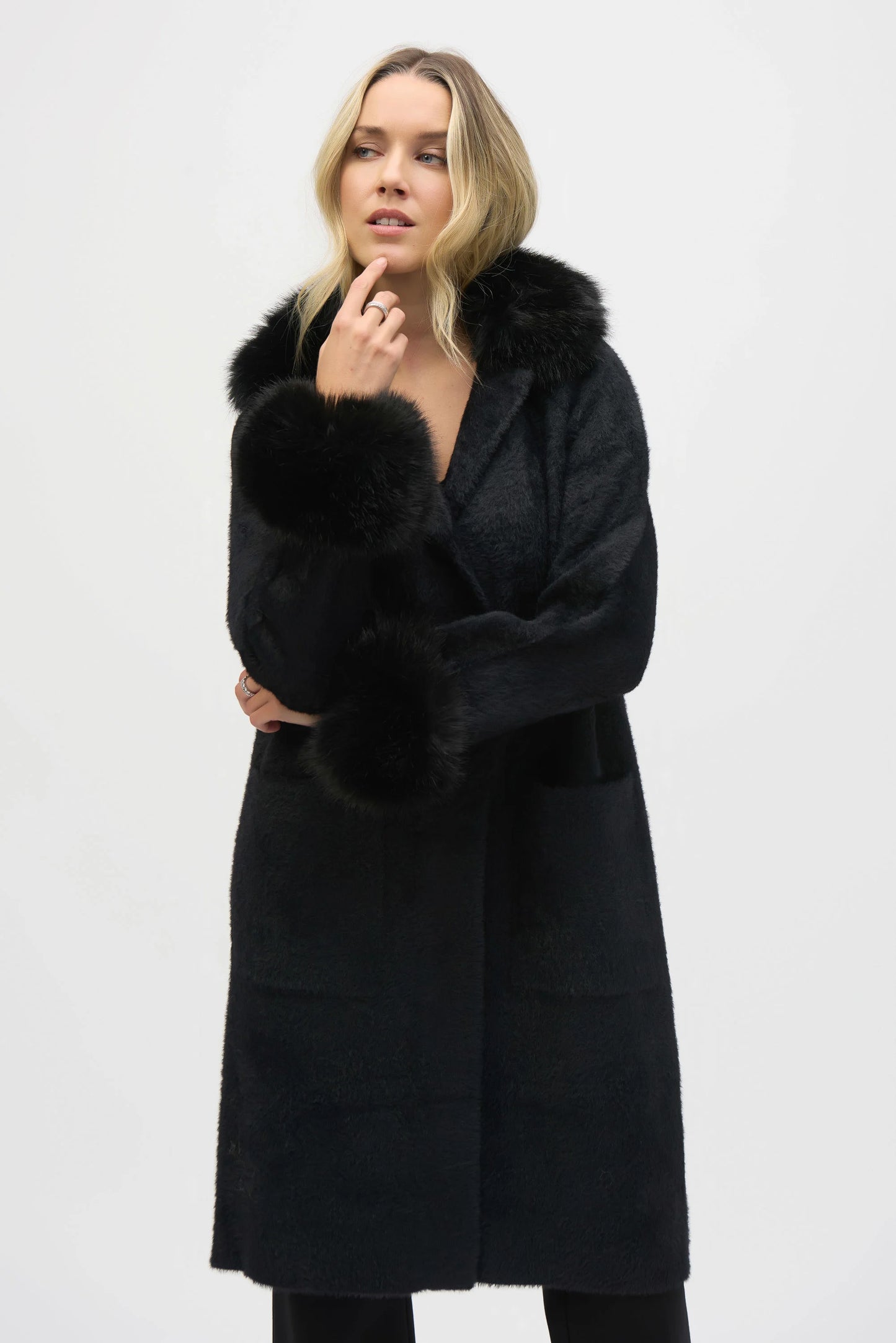 FAUX FUR SWEATER COAT 243923