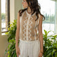 THE AYLA BUTTON BACK OPEN SWEATER