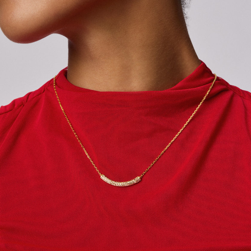 HILLBERG AND BERK SPARKLE BAR NECKLACE- GOLDS