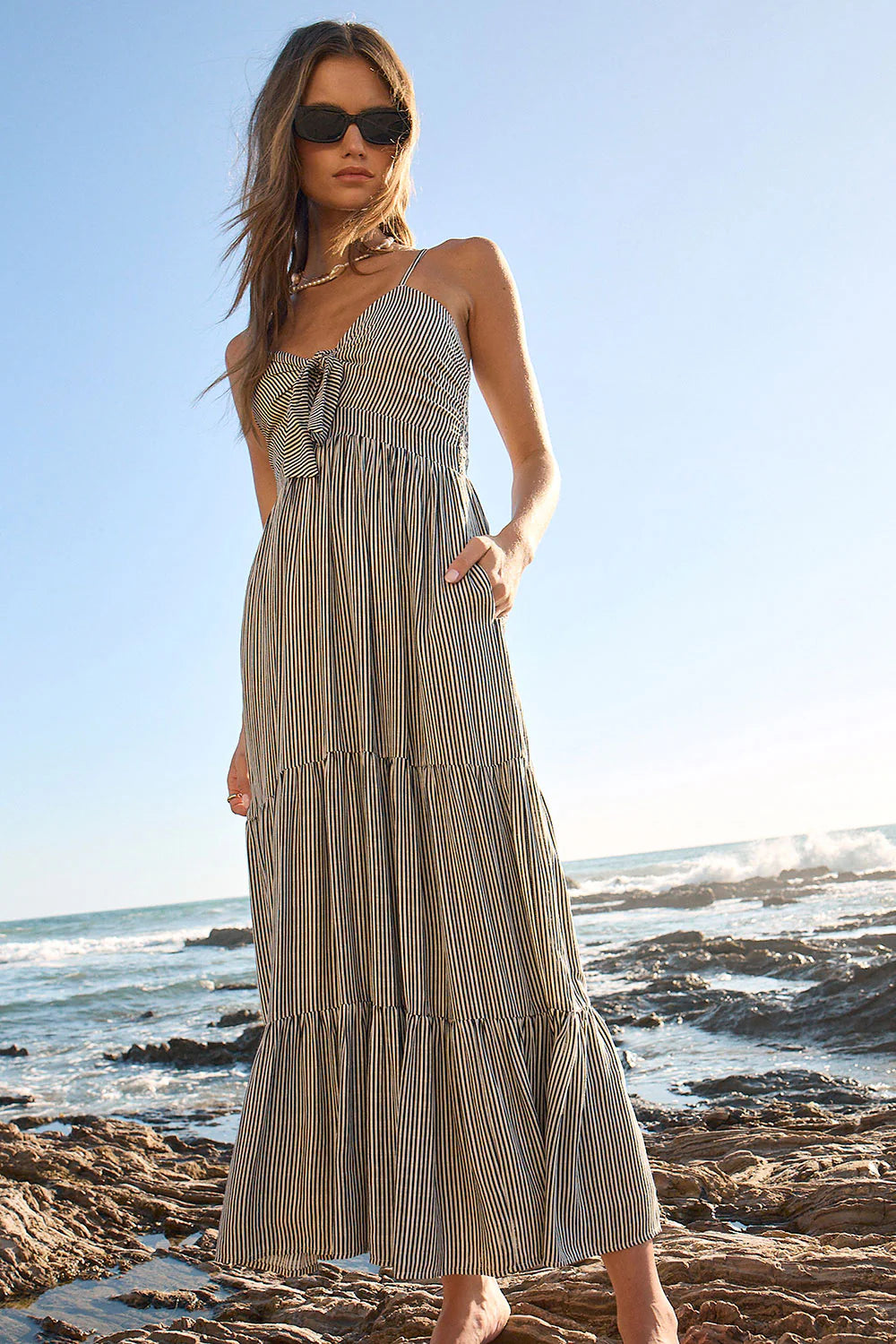 STEIN STRIPE MIDI DRESS