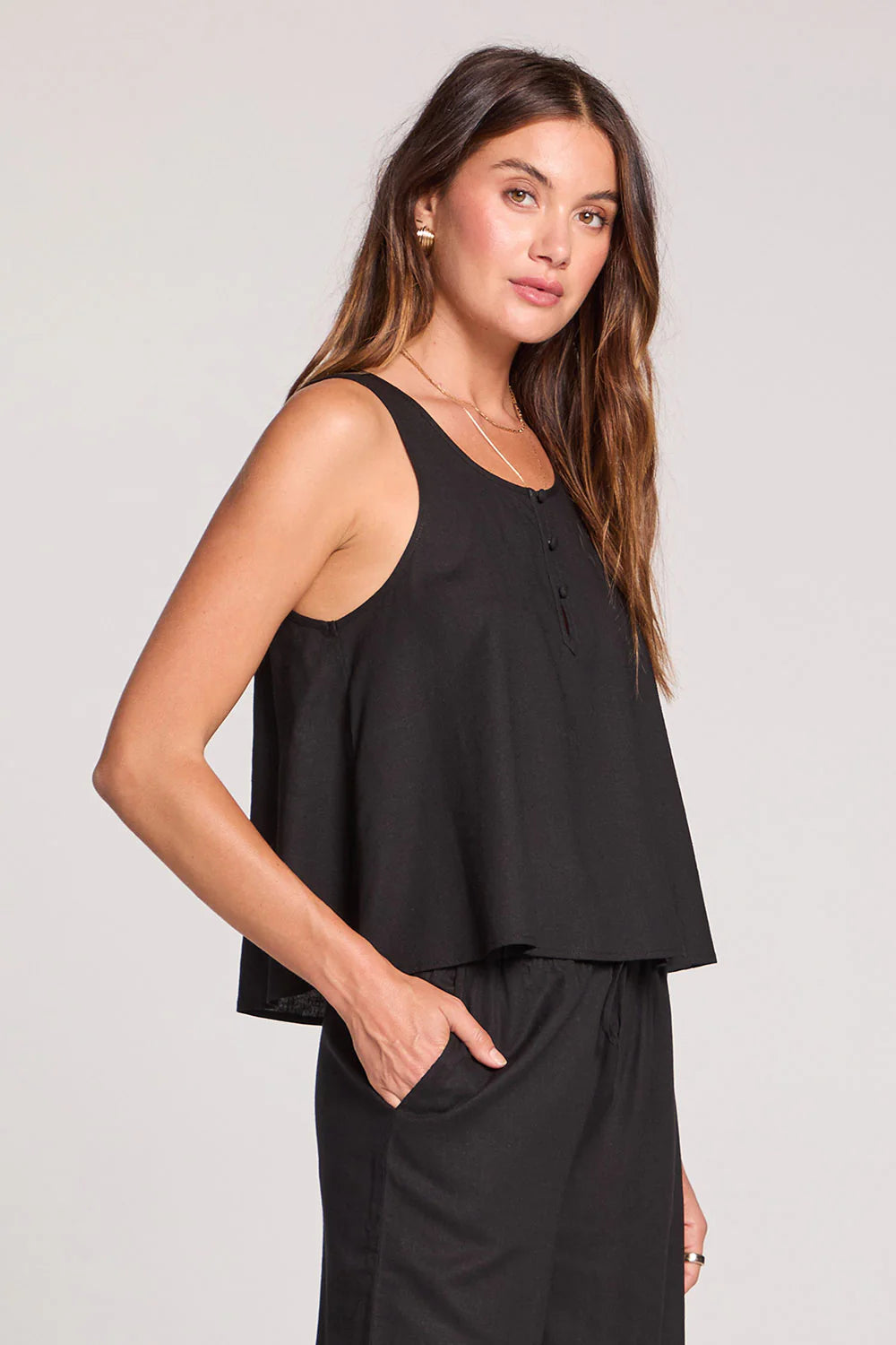 BELLE  WOVEN ALINE TANK