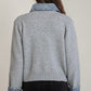 THE JENNA DENIM TRIM SWEATER SHIRT