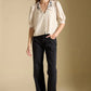 THE STACIA EMBROIDERED COLLAR TOP