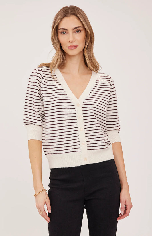 HILDA   PUFF SLEEVE BUTTON UP CARDI