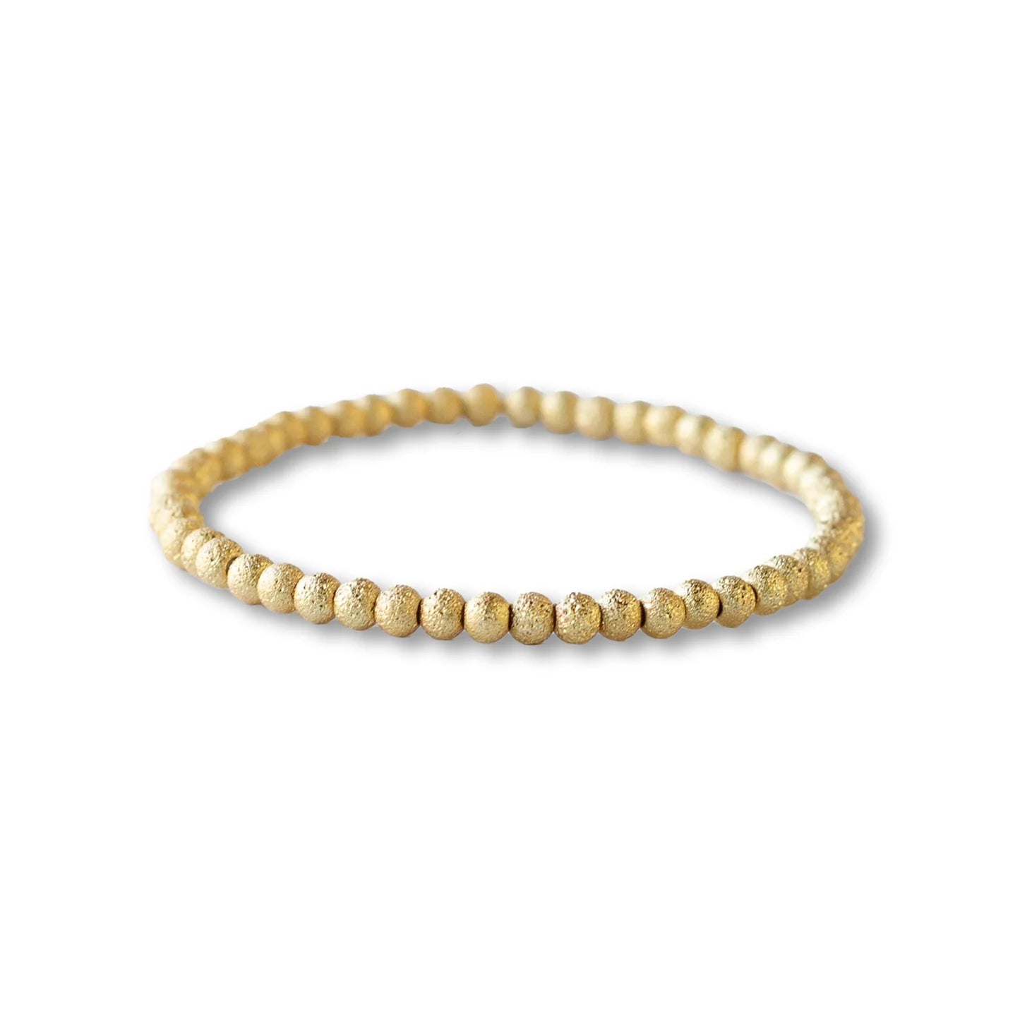 LENNY & EVA 4MM TEXTURED GOLD STRETCH BRACELET