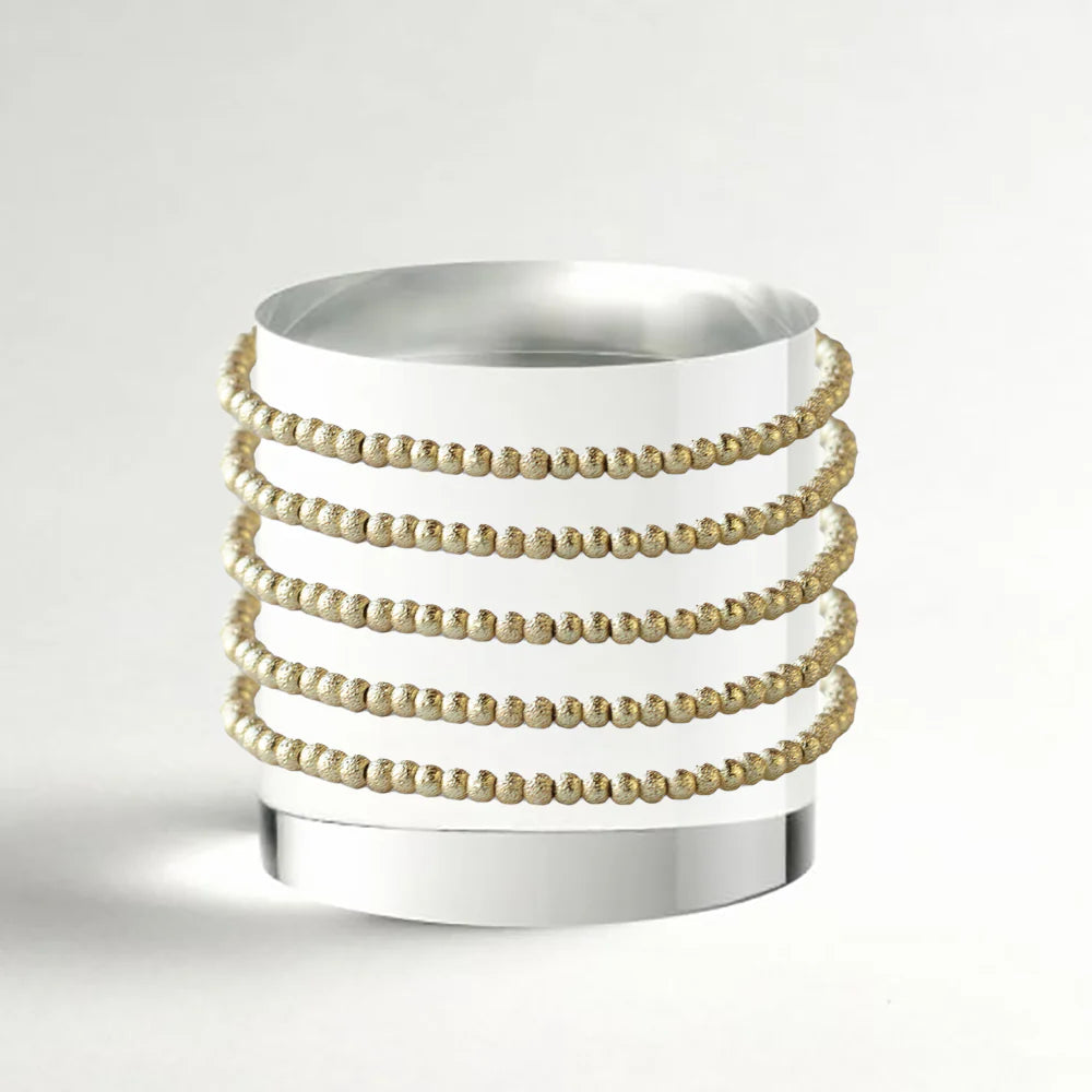 LENNY & EVA 3MM TEXTURED GOLD STRETCH BRACELET
