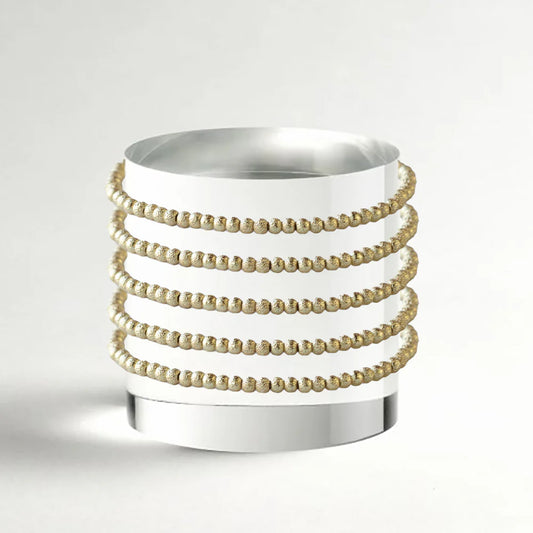 LENNY & EVA 3MM TEXTURED GOLD STRETCH BRACELET