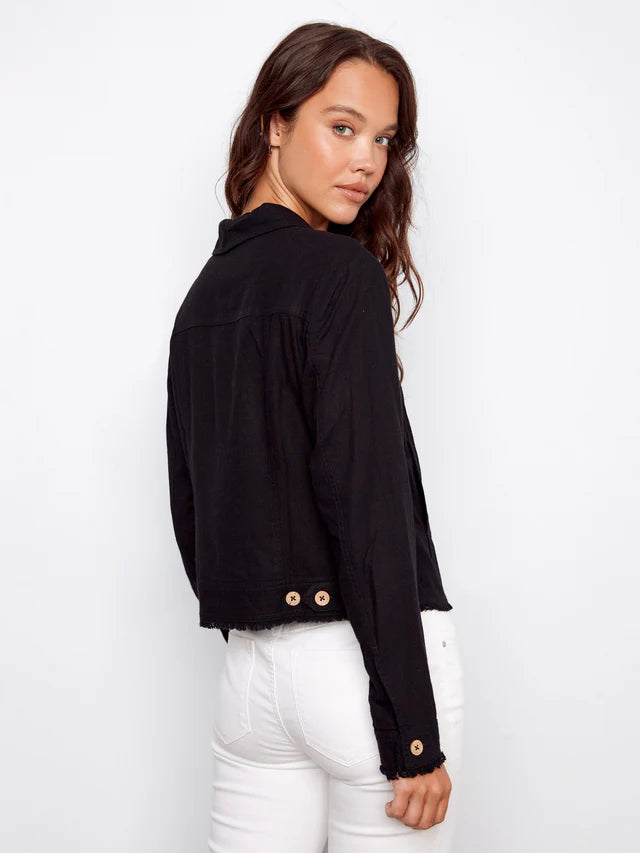 LINEN LONG SLEEVE BUTTON JACKET C6199