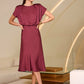 Recycled Satin Blouson A-Line Dress 254049
