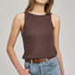 KELSIE KNIT HI NECK TANK