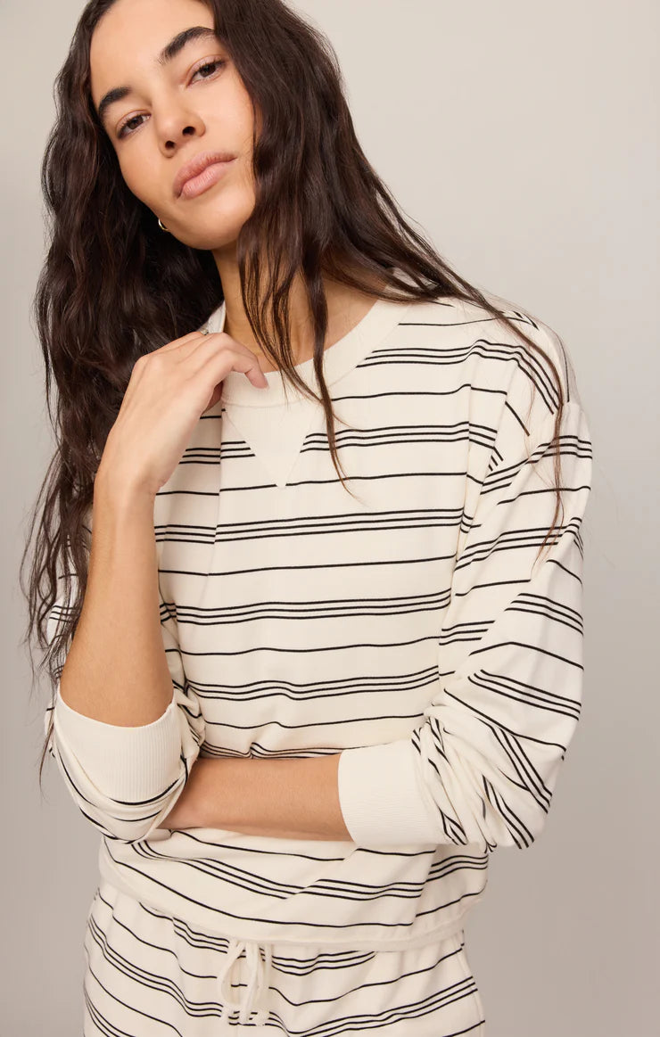 STAND OUT STRIPED SWEATSHIRT