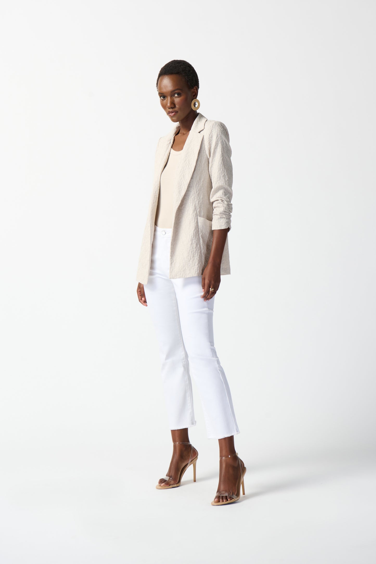 WOVEN JACQUARD BOXY BLAZER 242034