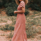 CASSIE SMOCKED EYELET MAXI DRESS