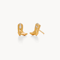 COWBOY BOOT STUD EARRINGS BY HILLBERG AND BERK