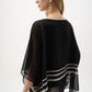 Sheer Woven Tropical Print And Silky Knit Poncho Top 262200