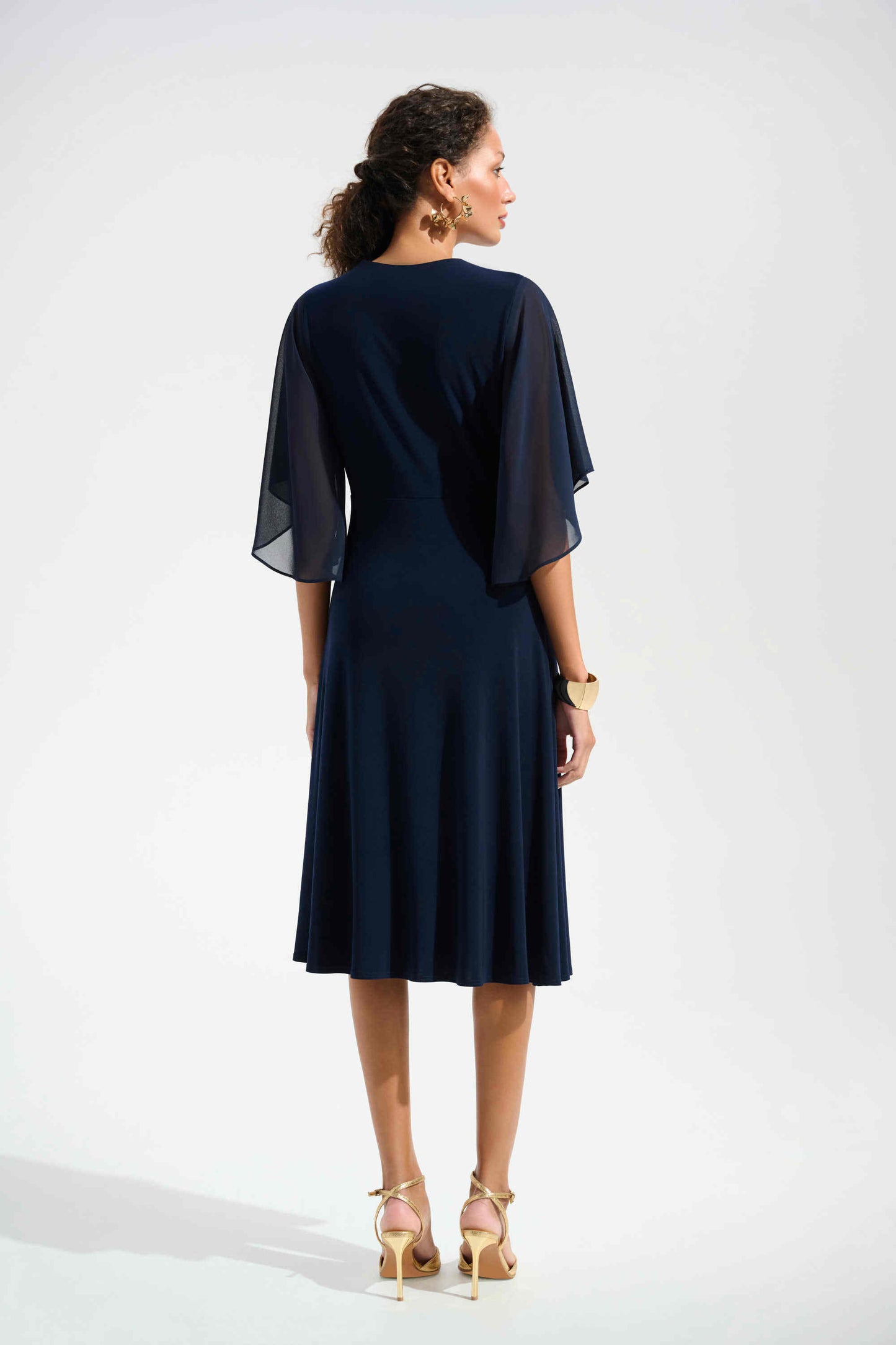 SILKY KNIT FIT AND FLARE DRESS