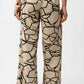 Recycled Woven Abstract Print Wide Leg Pull-On Pants 261126