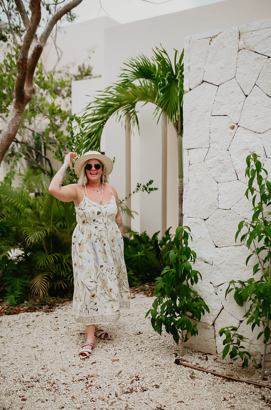 THE KERRY SMOCKED DETAIL MIDI DRESS