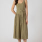 THE ADA BELTED DROP WAIST MIDI DRESS