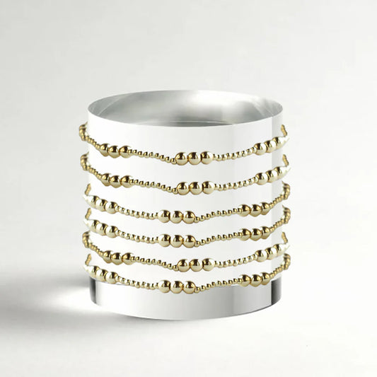 LENNY & EVA MIXED GOLD TRIO STRETCH BRACELET