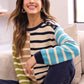CREW NECK SWEATER W/ BUTTON DETAIL