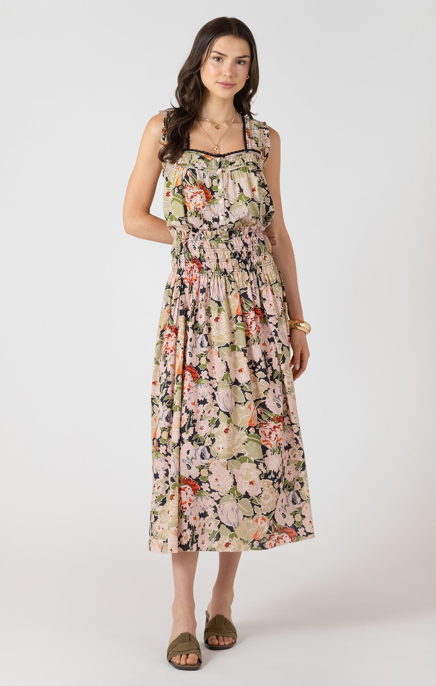 THE FLORA PINTUCK BUTTON DETAIL TANK