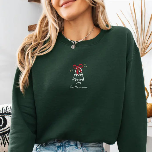 TREE BOW CHRISTMAS SWEATSHIRT