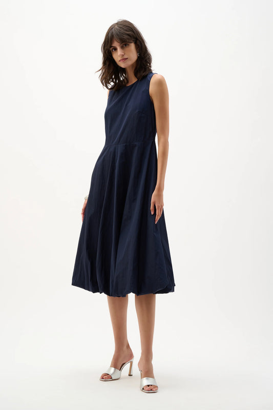 Woven Parachute A-Line Dress With Bubble Skirt 262115