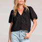 ZAYLAH S/S BUTTON FRONT TOP
